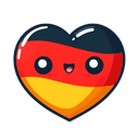 heart with german flag colors